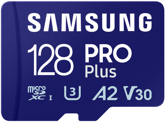 Samsung PRO Plus microSDXC Geheugenkaart, 128Gb, Klasse 10 / UHS-1 U3, Met Adapter MB-MD128SA/EU