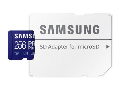 Geheugenkaart microSDXC Samsung PRO Plus, 256Gb, Klasse 10 / UHS-1 U3, met Adapter MB-MD256KA MB-MD256KA 