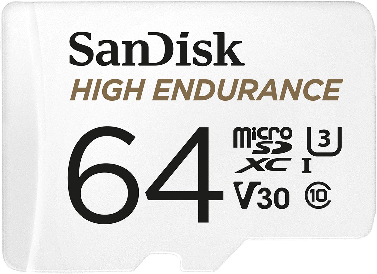 SanDisk High Endurance microSDXC Geheugenkaart, 64Gb, Klasse 10 / UHS-1 U3, Met Adapter SDSQQNR-064G-GN6IA