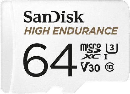 SanDisk High Endurance microSDXC Geheugenkaart, 64Gb, Klasse 10 / UHS-1 U3, Met Adapter SDSQQNR-064G-GN6IA