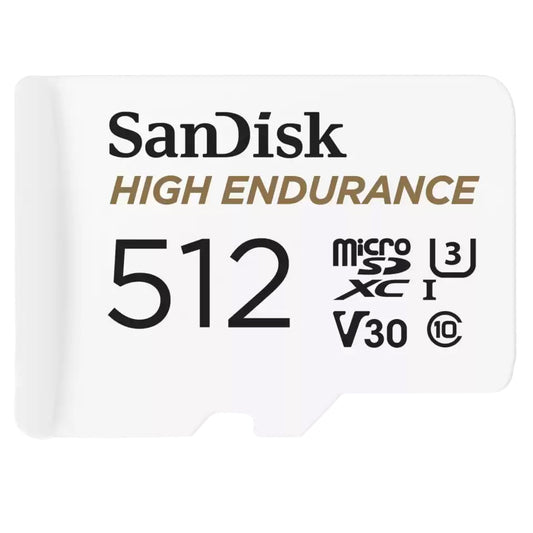 SanDisk High Endurance microSDXC Geheugenkaart, 512Gb, Klasse 10 / UHS-1 U3, Met Adapter SDSQQNR-512G-GN6IA
