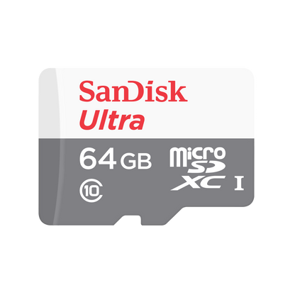 SanDisk Ultra microSDXC Geheugenkaart, 64Gb, Klasse 10, Met Adapter SDSQUNR-064G-GN6TA