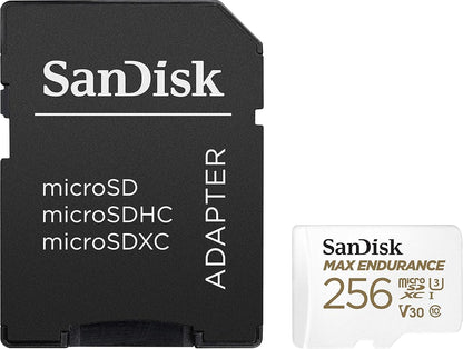 SanDisk MAX Endurance microSDXC Geheugenkaart, 256Gb, Klasse 10 / UHS-1 U3, Met Adapter SDSQQVR-256G-GN6IA