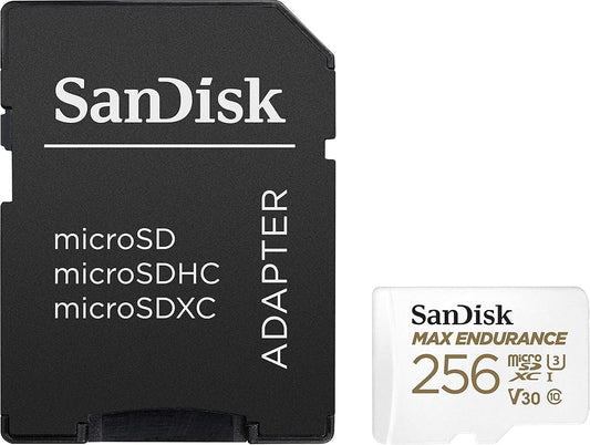SanDisk MAX Endurance microSDXC Geheugenkaart, 256Gb, Klasse 10 / UHS-1 U3, Met Adapter SDSQQVR-256G-GN6IA