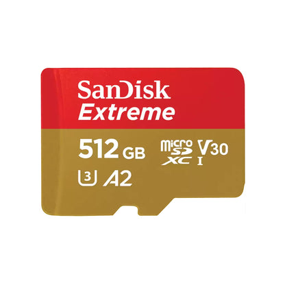 SanDisk Extreme microSDXC geheugenkaart, 512Gb, Klasse 10 / UHS-1 U3 SDSQXAV-512G-GN6MN