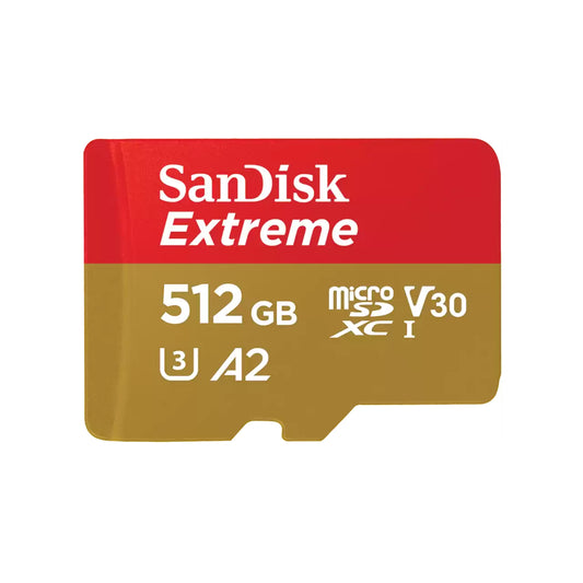 SanDisk Extreme microSDXC geheugenkaart, 512Gb, Klasse 10 / UHS-1 U3 SDSQXAV-512G-GN6MN