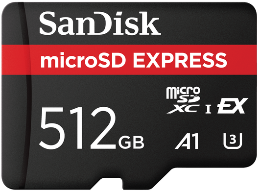 Geheugenkaart microSDXC SanDisk Express, 512Gb, Klasse 10 / UHS-1 U3 SDSQXFN-512G-GN4NN