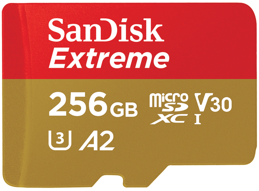 SanDisk Extreme microSDXC Geheugenkaart, 256Gb, Klasse 10 / UHS-1 U3 SDSQXAV-256G-GN6MN