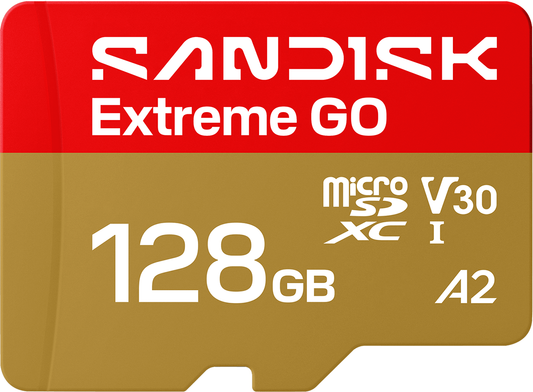 microSDXC SanDisk Extreme GO Android A2 Geheugenkaart, 128Gb, Klasse 10 / UHS-1 U1 SDSQXGN-128G-GN6MN