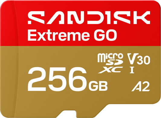 microSDXC Geheugenkaart SanDisk Extreme GO Android A2, 256Gb, Klasse 10 / UHS-1 U1 SDSQXGN-256G-GN6MN
