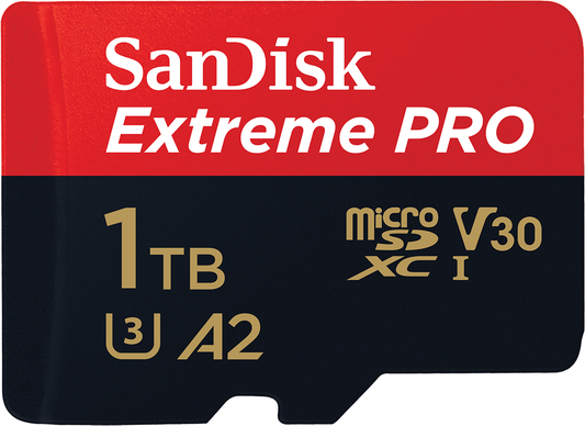 microSDXC SanDisk Extreme Pro Geheugenkaart, 1TB, Klasse 10 / UHS-1 U3, Met Adapter SDSQXCD-1T00-GN6MA