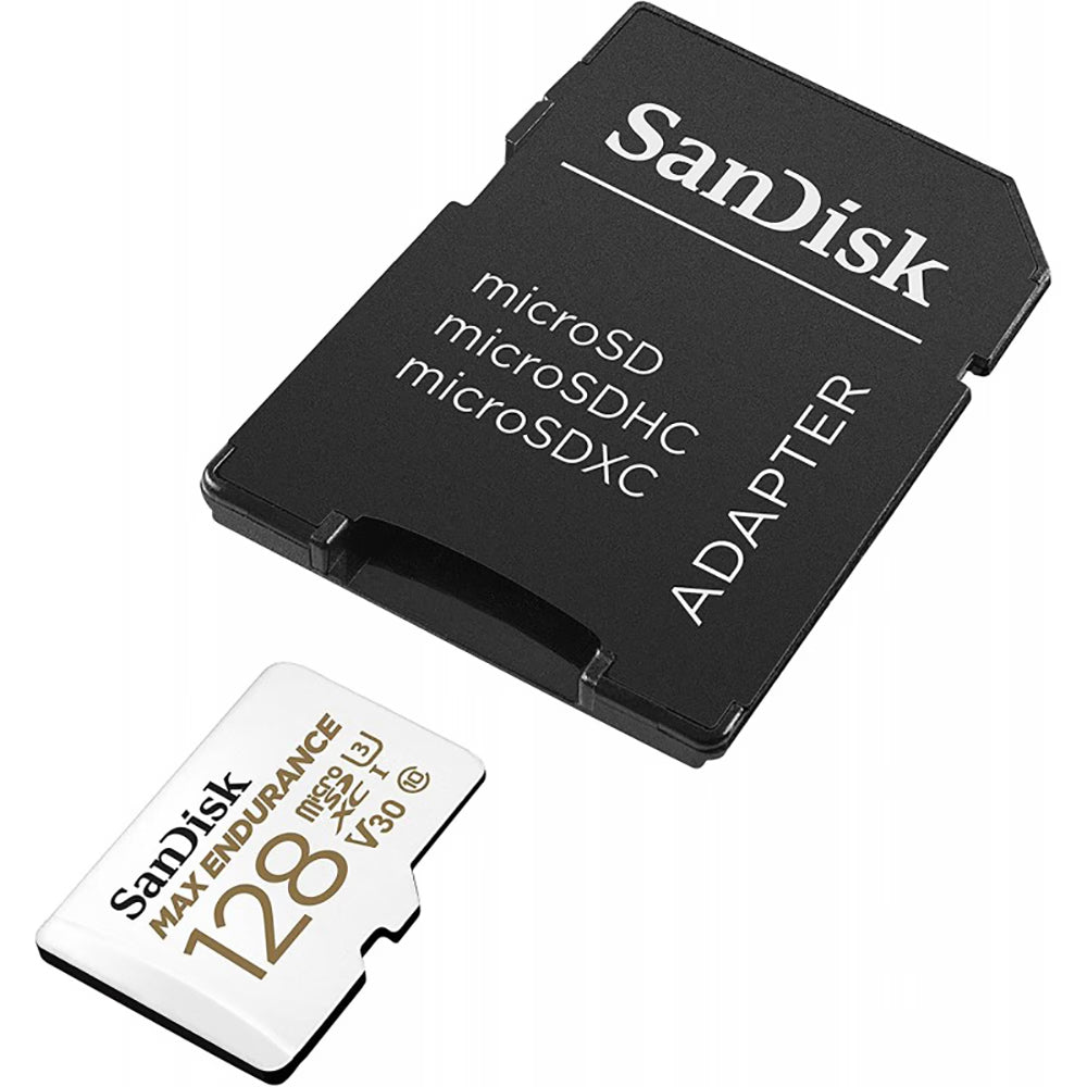 Geheugenkaart microSDXC SanDisk MAX Endurance, 128Gb, Klasse 10 / UHS-1 U3, Met Adapter SDSQQVR-128G-GN6IA
