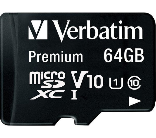 Verbatim microSDXC Geheugenkaart, 64Gb, Klasse 10 / UHS-1 U1, Met Adapter