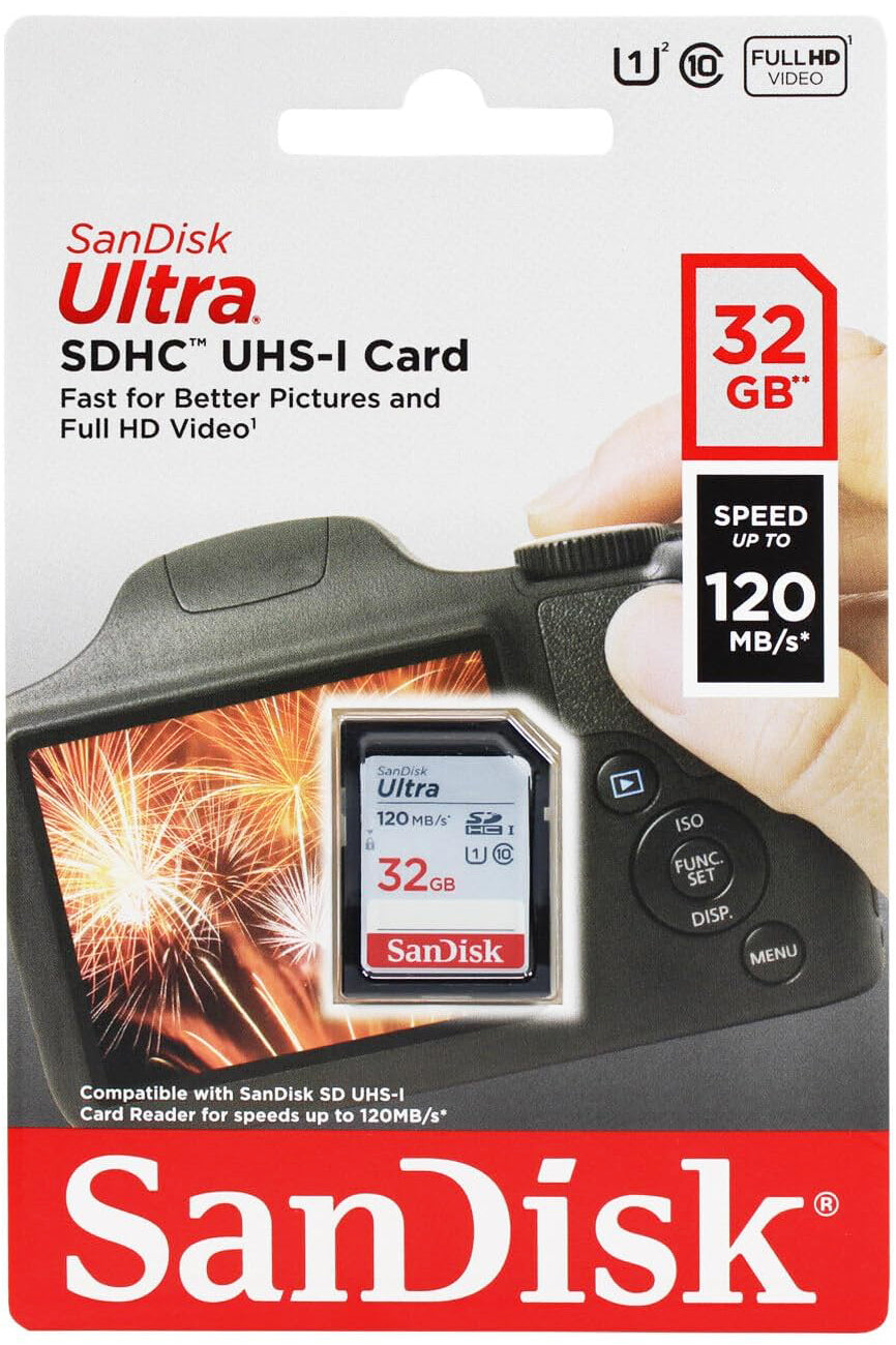 SanDisk Ultra SDHC Geheugenkaart, 32Gb, Klasse 10 / UHS-1 U1 SDSDUN4-032G-GN6IN