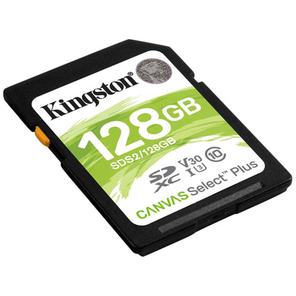 Kingston Canvas Select Plus SDXC Memory Card, 128Gb, ​​Class 10 / UHS-1 U1 SDS2/128GB-SD