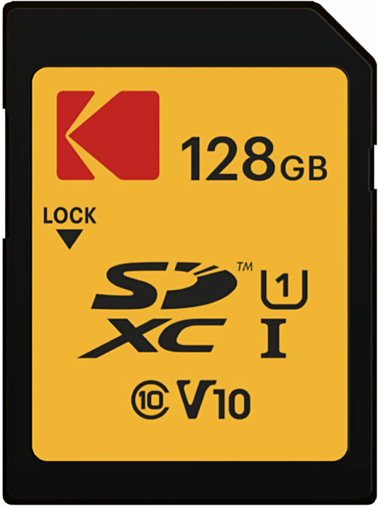 SDXC Geheugenkaart Kodak Premium Performance, 128Gb, Klasse 10 / UHS-1 U1 EKMSD128GXC10K