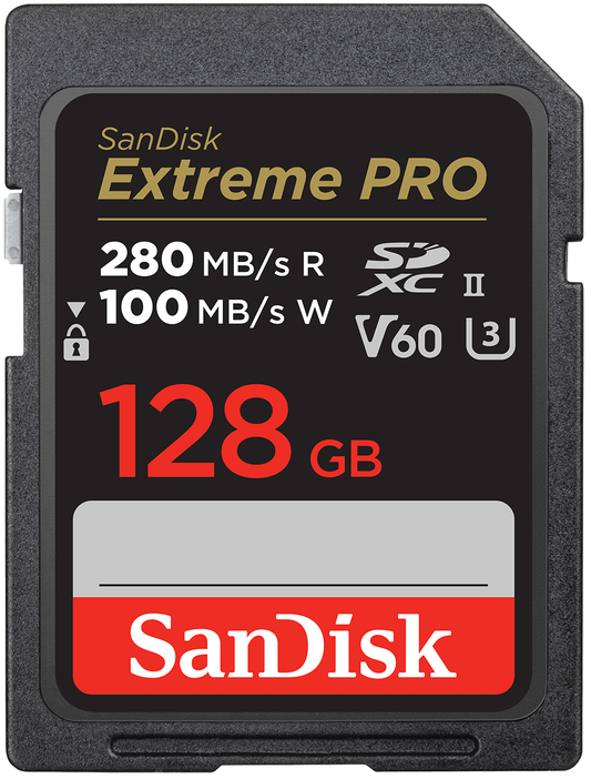 SDXC Geheugenkaart SanDisk Extreme Pro, 128Gb, Klasse 10 / UHS-2 U3 SDSDXEP-128G-GN4IN
