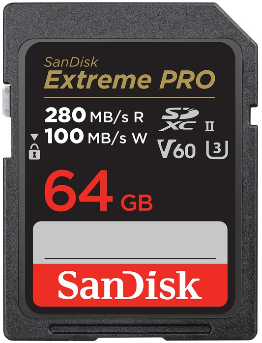 SDXC Geheugenkaart SanDisk Extreme Pro, 64Gb, Klasse 10 / UHS-2 U3 SDSDXEP-064G-GN4IN