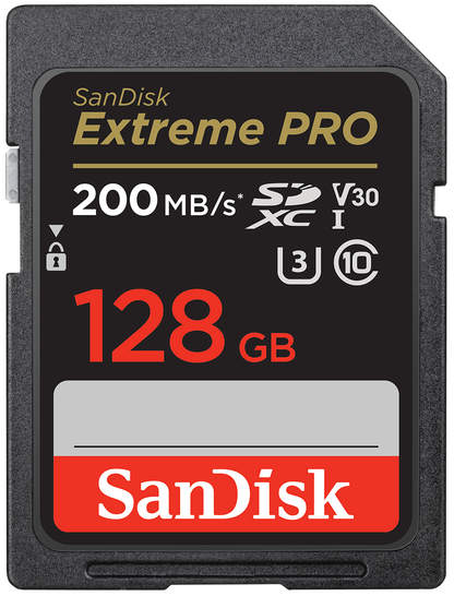 SDXC Geheugenkaart SanDisk Extreme Pro, 128Gb, Klasse 10 / UHS-1 U3 SDSDXXD-128G-GN4IN