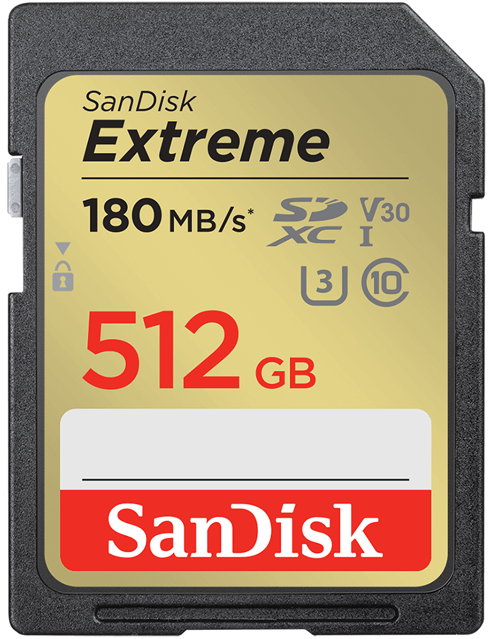 SDXC Geheugenkaart SanDisk Extreme, 512Gb, Klasse 10 / UHS-1 U3 SDSDXVV-512G-GNCIN