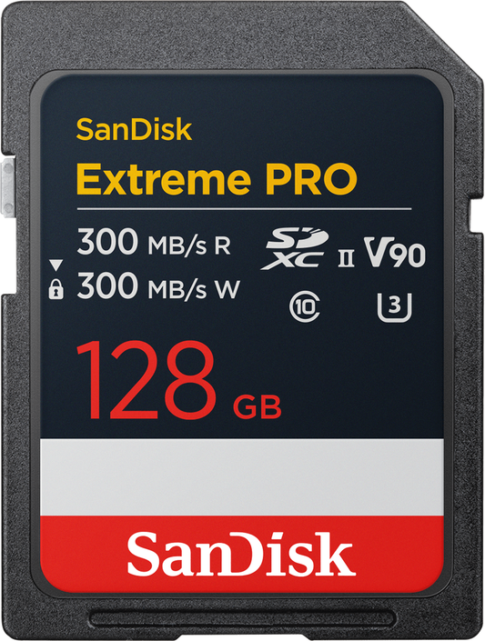 SDXC Geheugenkaart SanDisk Extreme Pro, 128Gb, Klasse 10 / UHS-2 U3 SDSDXDM-128G-GN4IN