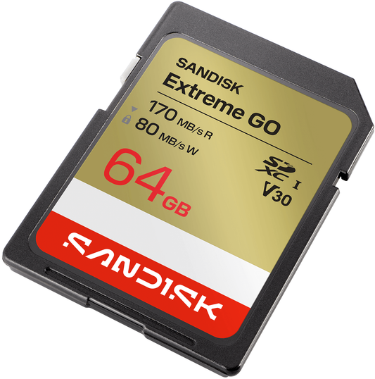 SDXC Geheugenkaart SanDisk Extreme Go, 64Gb, Klasse 10 / UHS-1 U1 SDSDXGN-064G-GNCIN