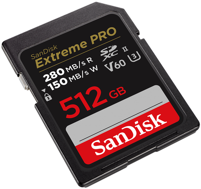 SDXC Geheugenkaart SanDisk Extreme Pro, 512Gb, Klasse 10 / UHS-2 U3 SDSDXEP-512G-GN4IN