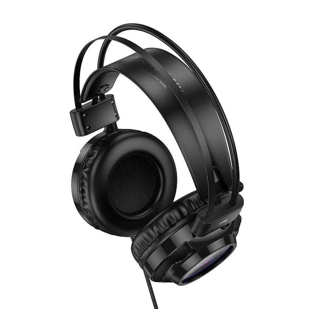 Gaming Headset 3.5mm HOCO W110, RGB, Zwart