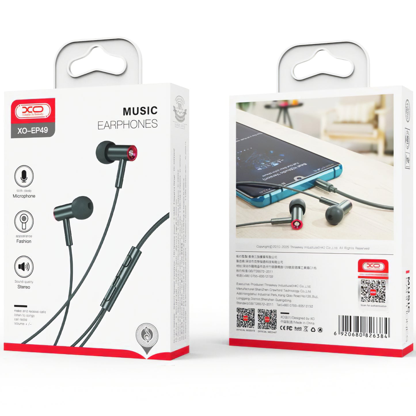 Handsfree 3,5 mm XO Design EP49, Groen 