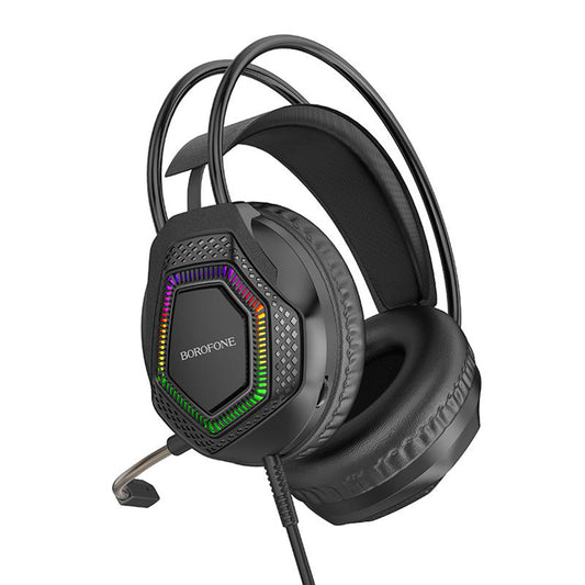 Gaming Headset 3.5mm Borofone BO105 Thunder, RGB, 2m, Zwart
