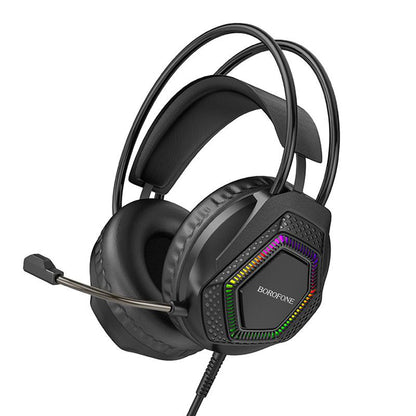 Gaming Headset 3.5mm Borofone BO105 Thunder, RGB, 2m, Zwart