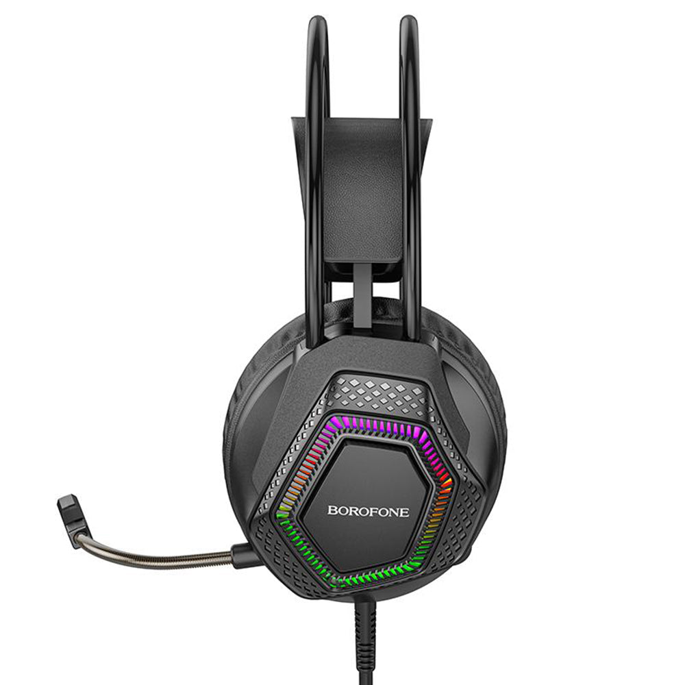 Gaming Headset 3.5mm Borofone BO105 Thunder, RGB, 2m, Zwart