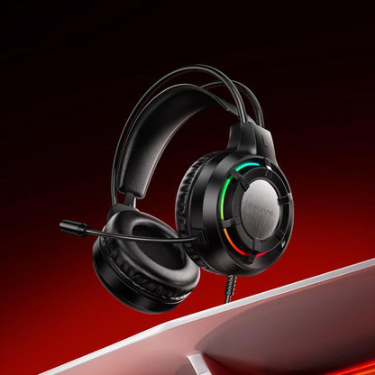 Gaming Headset 3.5mm Borofone BO112 Wave, RGB, 2m, Zwart