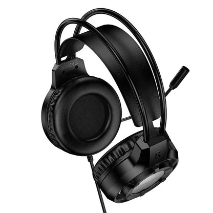 Gaming Headset 3.5mm Borofone BO112 Wave, RGB, 2m, Zwart