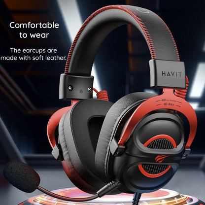 Gaming Headset 3.5mm HAVIT H2002E Pro, 2m, Zwart