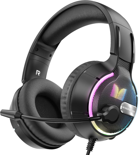 Gaming Headset 3.5mm Monster Mission 320, RGB, 1,9m, Zwart