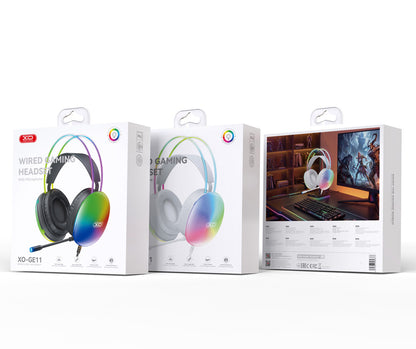 Gaming Headset 3.5mm XO Design GE11, RGB, Wit