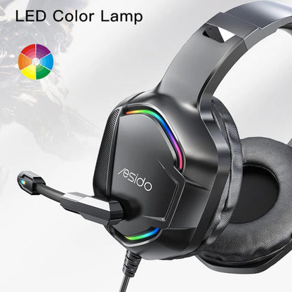 Gaming Headset 3.5mm Yesido EK01, RGB, 1.2m, Zwart