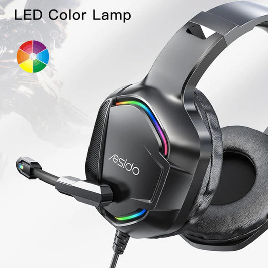 Gaming Headset 3.5mm Yesido EK01, RGB, 1.2m, Zwart