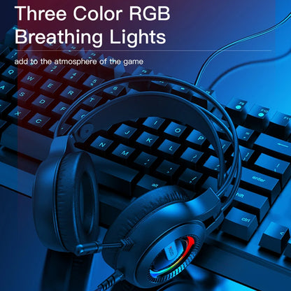 Gaming Headset 3.5mm Yesido EK02, RGB, 2.2m, Zwart