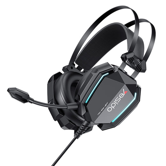 Gaming Headset 3.5mm Yesido EK03, RGB, 2m, Zwart
