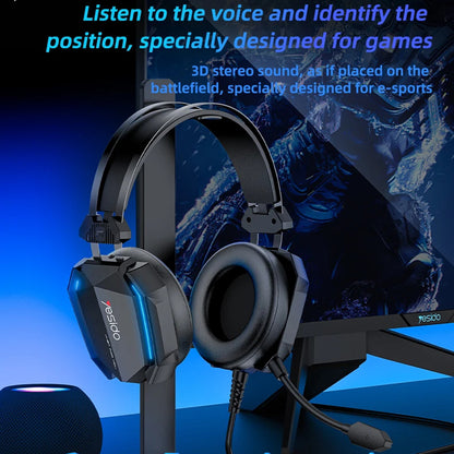 Gaming Headset 3.5mm Yesido EK03, RGB, 2m, Zwart