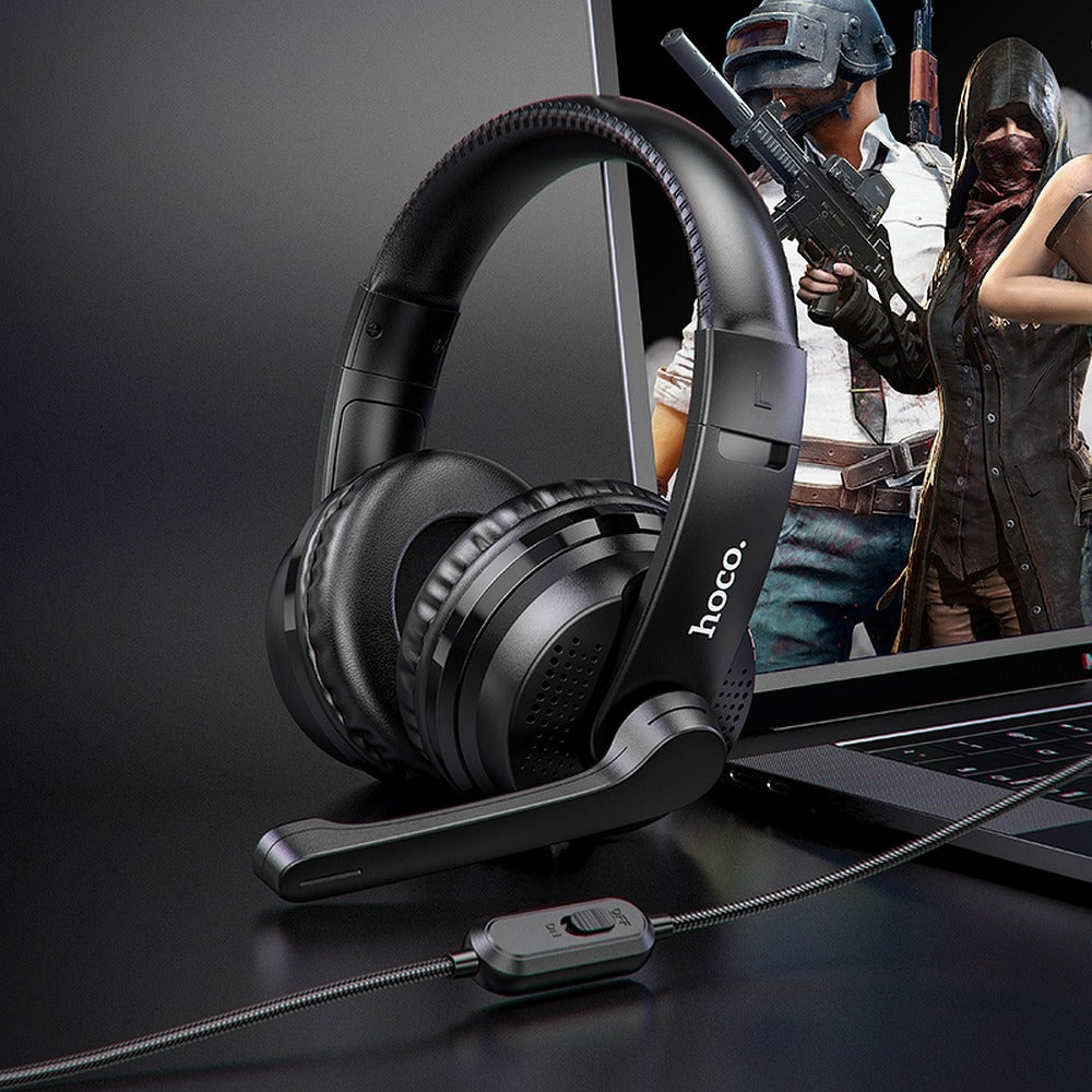 Gaming Headset 3.5mm HOCO W103, Zwart