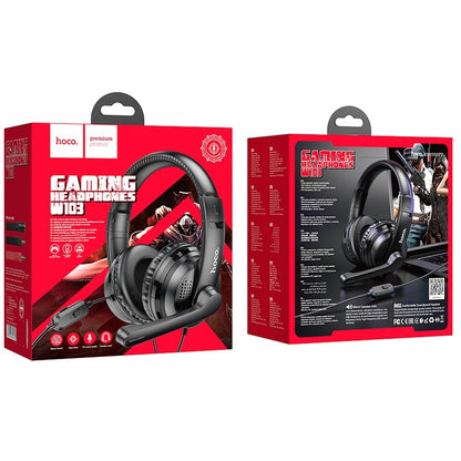 Gaming Headset 3.5mm HOCO W103, Zwart
