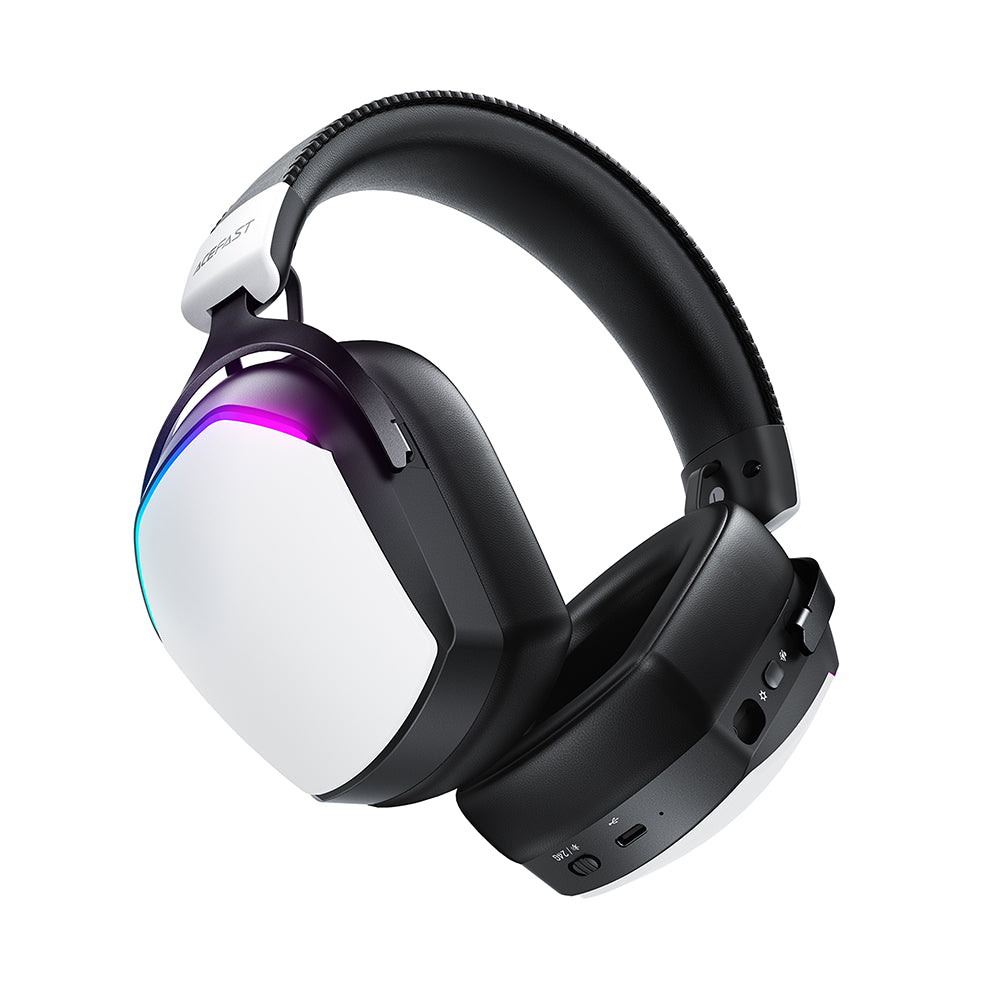 Draadloze Gaming Headset Acefast H11, RGB, BT / Wi-Fi / Bedraad, Wit
