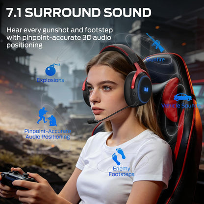 Draadloze Gaming Koptelefoon Monster Mission 350, BT / Wi-Fi / Bedraad, Zwart