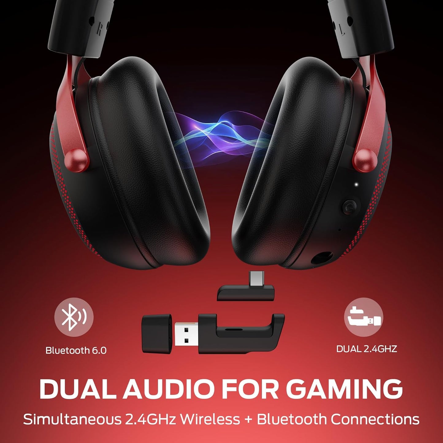 Draadloze Gaming Koptelefoon Monster Mission 350, BT / Wi-Fi / Bedraad, Zwart