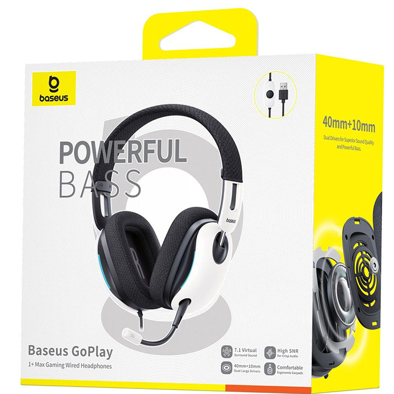 USB-A Baseus GoPlay 1+ Max koptelefoon, Wit A00181003213-00