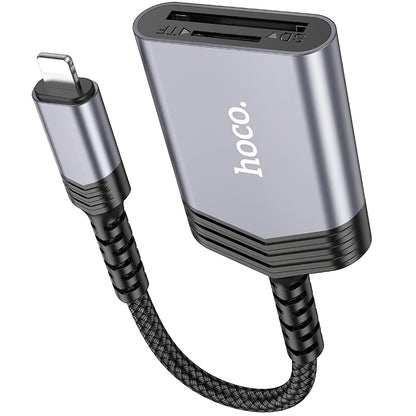 Kaartlezer Lightning HOCO UA25, SD - microSD, Gri