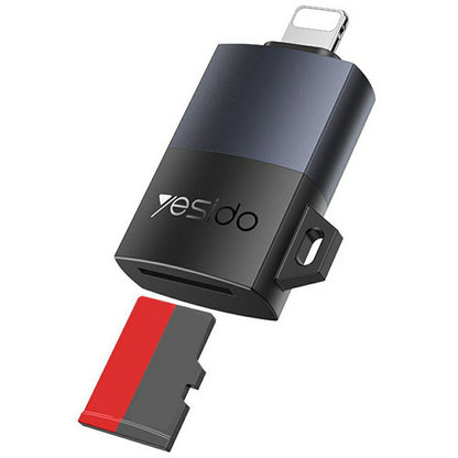 Lightning Cardlezer Yesido GS38, microSD, Grijs, Opnieuw verzegeld